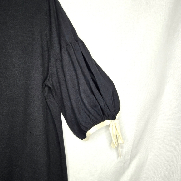 Talbots split sleeve sweater.  Black/cream.  Size 2X - Picture 8 of 10